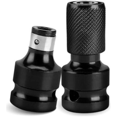 Lot de 2 adaptateurs de visseuse à percussion, entraînement carré 1/2" vers 1/4", pour clé à cliquet à frapper tournevis, porte-embouts