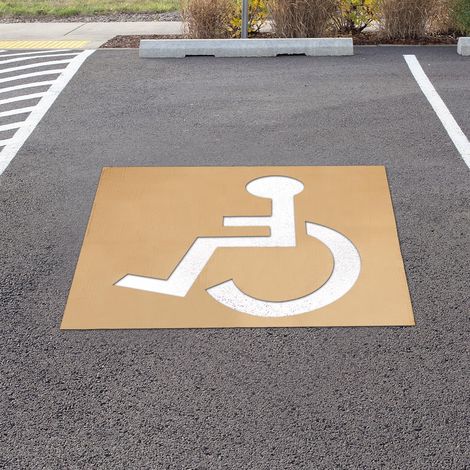 Pochoir pour Handicap pour Stationnement, 80x64cm, Pochoir de Stationnement Réutilisable Panneaux pour Handicapés pour Parking Pochoirs de Trottoir pour Peinture (1/5)
