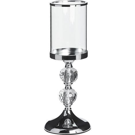 Portavelas de cristal soporte de cristal transparente 37 cm Cotui