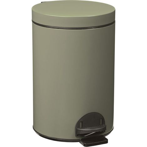 Poubelle Elora 14l gris vert mat lisse (1/3)