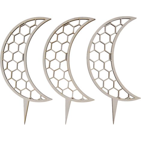 3 Pièces Supports de Vigne Design Unique en Bois Composite 30cm pour Plantes Grimpantes Style Lune