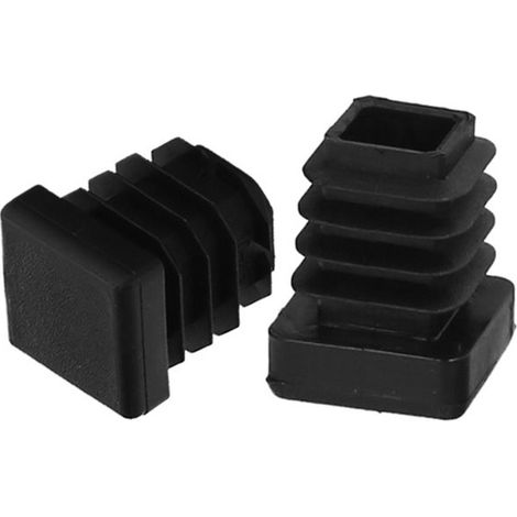 Tappo interno quadrato in plastica 20x20 mm. Borsa di colore nero 200 unità.