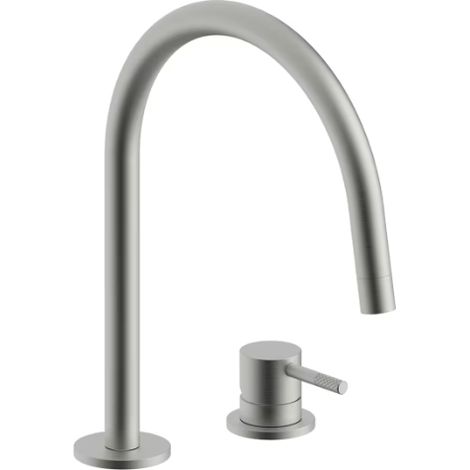 Mitigeur de lavabo à 2 trous Steel Looking avec vidage Clic-Clac Paffoni, série Jolly JL051KST Steel looking (1/2)