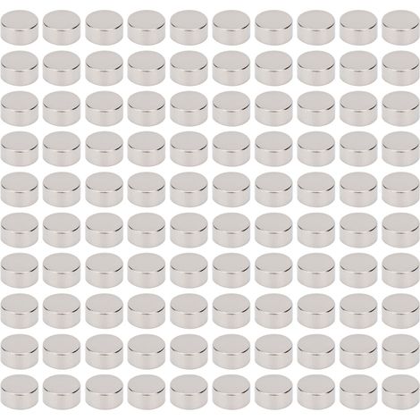 100 Aimants Néodyme Cylindriques Ronds Miniatures 3mm, Puissants pour Frigo, Loisirs Créatifs, Bricolage, Lot de 100 Pièces (1/5)