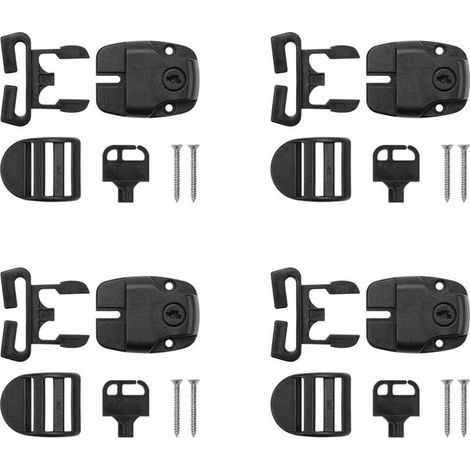 4 Ensembles de Clips de Couvercle de Spa, Kit de Réparation de Loquet de Couvercle de Spa avec Clé et Vis Accessoires Loquet de Couvercle de Spa pour Sangles de Couvercle de Spa (1/4)