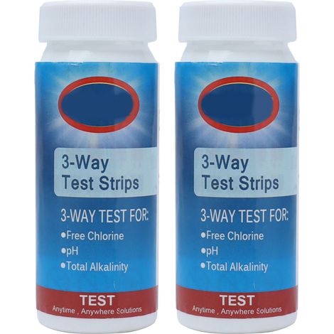 2 Flacons Bandelettes Test 3 en 1 Chlore Libre pH Alcalinité Totale pour Aquarium (1/5)