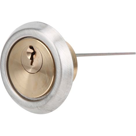 Cylindre de serrure mécanique antivol rond en cuivre pour portes intérieures en fer et en bois, avec 3 clés. (1/5)