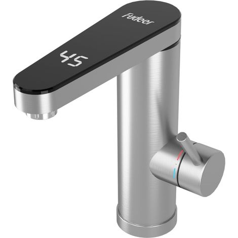 Electric bathroom faucet with instant water heater, 230V, 3.3kW with digital display (30-45℃), rapid heating, 120° rotating spout, 304 stainless steel