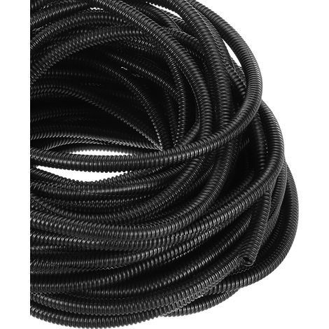 Gaine Fendue Tubulaire 16mm pour Bureau Maison Jardin Noir (1/5)