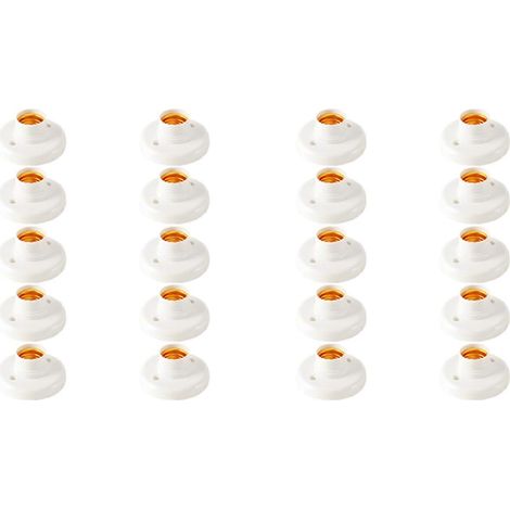 Lot de 20 E27 plastique vis lampe support rond lampe support poire prise support adaptateur