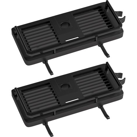 2 Pièces Étagère Douche, Hauteur Réglable, ABS Noir, Pour Barre 18mm-25mm, Salle de Bain (1/5)