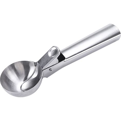 Eiskugelportionierer aus mattiertem Edelstahl, leicht zu reinigen, dickwandig, großer Durchmesser, ideal für Keksteig, L 19 x 5,6 x 3 cm / 7,5 x 2,2 x 1,2 Zoll (1/5)