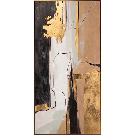 Cuadro Abstracto Foil Con Marco Dorado 90X4X180 Cm (1/2)
