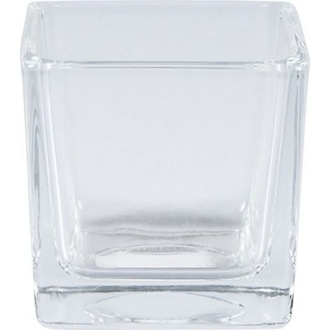 Vase Cube 10x10x10 Cm Verre Cristal Bougies Porta Fiori Porta Pianta