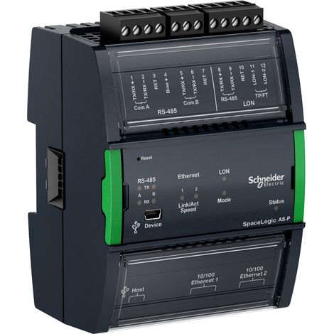 SpaceLogic AS-P-NLS, 2 porte RS-485, 2 porte Ethernet 10/100, avvio sicuro - SXWASPSBX10002