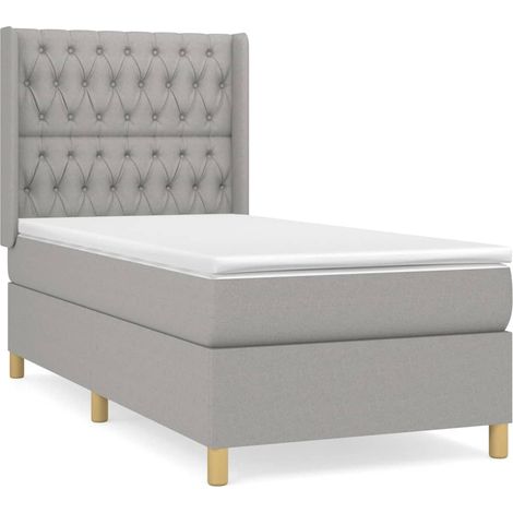 Maison Exclusive - Giroletto a Molle con Materasso Grigio Chiaro100x200 cm Tessuto