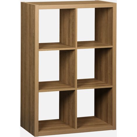 Libreria a 2 livelli con 6 scomparti