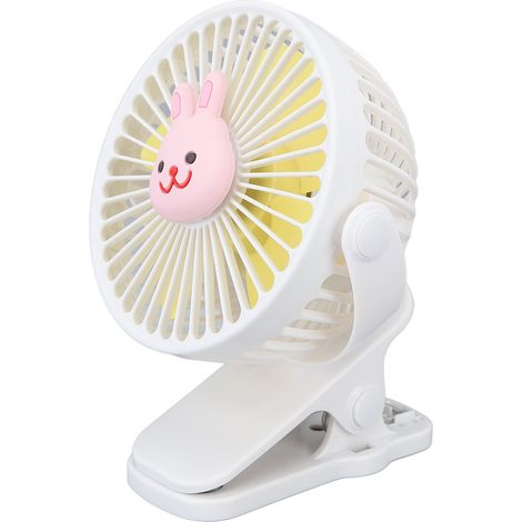 Kinderwagen-Ventilatorclip, USB-Anschluss, Cartoon-Design, 3 Geschwindigkeitsstufen, tragbar, modisch, verstellbar, Typ 2 (1/5)