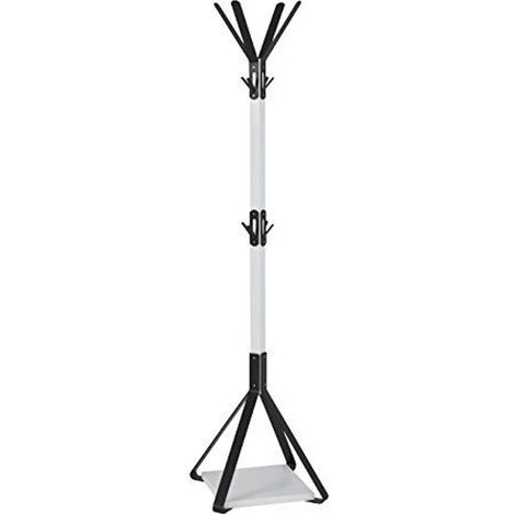 Porte manteaux en métal coloris blanc-noir - Dim : L 41 x H 41 x P 178 cm -PEGANE-