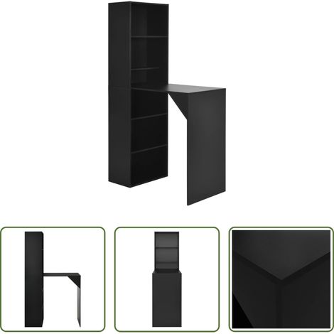 Schrank - Bartisch mit Schrank Schwarz 115x59x200 cm (1/5)