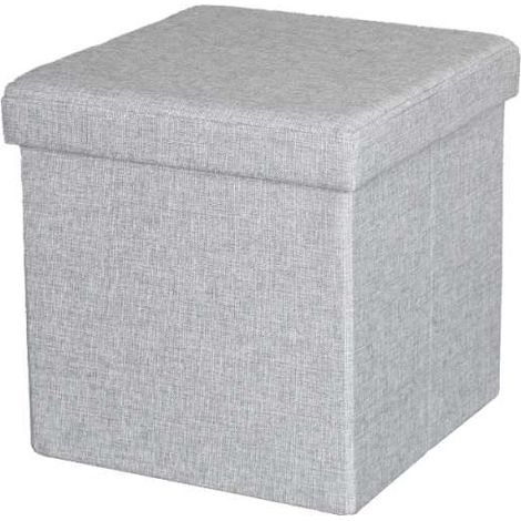 Domo Mea Pouf Contenitore Pieghevole - Grigio Chiaro - 38x38x38 cm