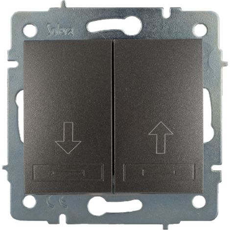 Pulsador doble persiana empotrar sin marco 10a 250 v grafito