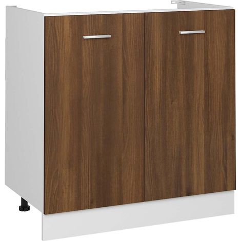 Meuble sous évier "Lyon" Chêne brun 80 x 46 x 81,5 cm Bois d'ingénierie vidaXL