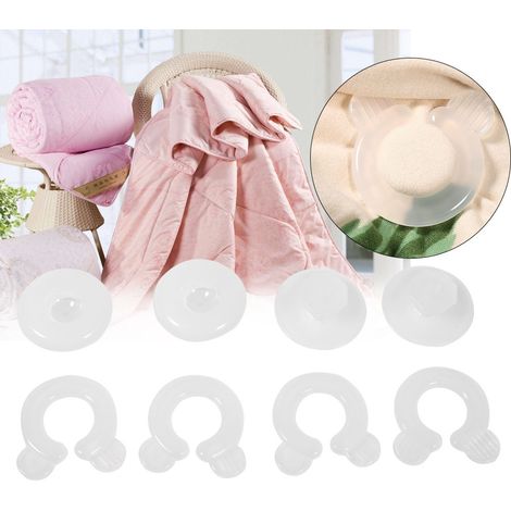 Lot de 4 Couette Clips pour Garder la Couette en Place,Clip Couette,Pince Couette Housse,Attache Couette Clips Pinces en Plastique,Transparent Clips de Housse de Couette (1/5)