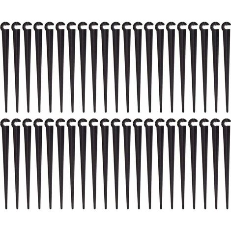 Piquets de Support de Tuyau d'irrigation Support Piquet de Tube Irrigation Goutte à Goutte Plastique Outil de Jardinage,Paquet de 100 (1/5)
