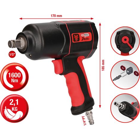 KS Tools THE DEVIL Hochleistungs-Druckluft-Schlagschrauber, 1600Nm