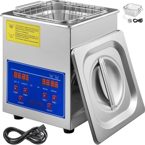 2-Liter-Ultraschallreiniger aus Edelstahl mit Heizfunktion und Timer für Schmuck, Haushalt und professionelle Anwendung (1/5)