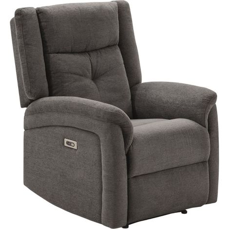 Fauteuil relax électrique tissu polyester gris foncé - MELILLA (1/5)