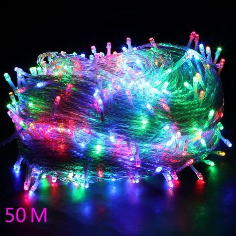 1 Guirlande lumineuse,50m,500 LEDs multicolore,8 modes,IP65 étanche,pour jardin,fête,Noël,Halloween (1/5)