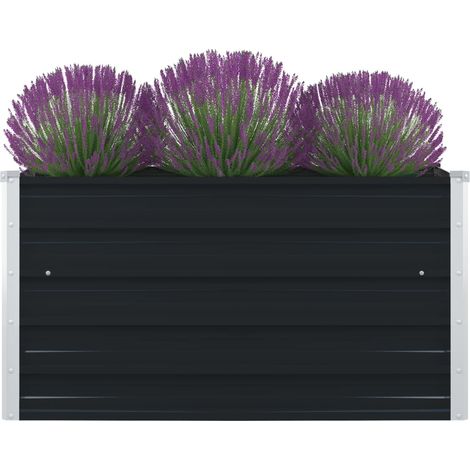 Hochbeet 100×100×45 cm Verzinkter Stahl Anthrazit