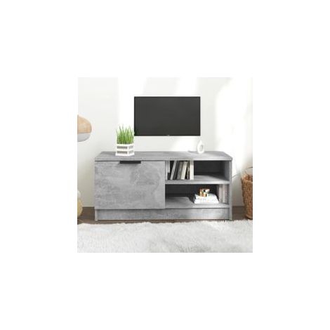 Meuble TV Gris béton 80x35x36,5 Bois d'ingénierie (1/5)