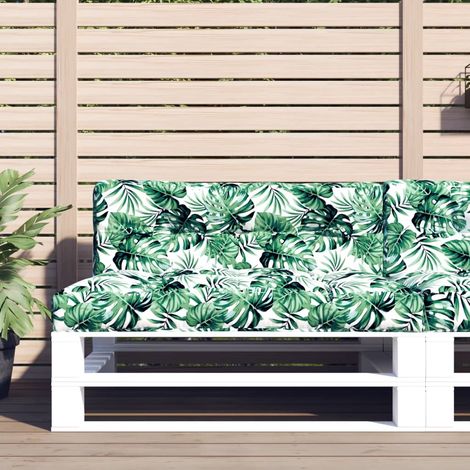 Cojín para sofá de palets tela estampado de hojas 120x40x12 cm