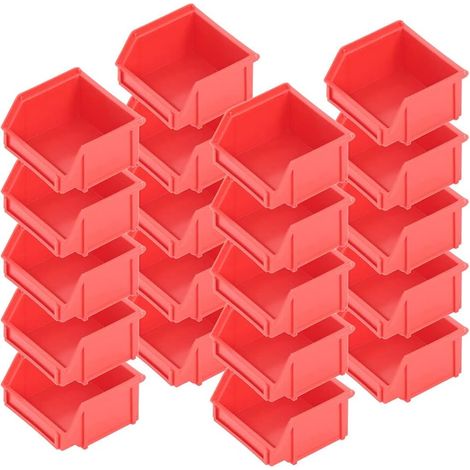 BRB Lot de 20 boîtes de rangement « Classic » FB 6 - Dimensions : 95/65 x 100 x 50 mm - Capacité : 0,3 l - Rouge
