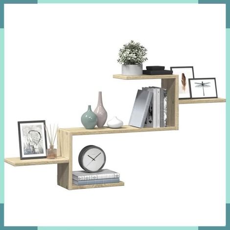 853202 étagère murale chêne sonoma 104x15x49 cm bois d'ingénierie (1/5)