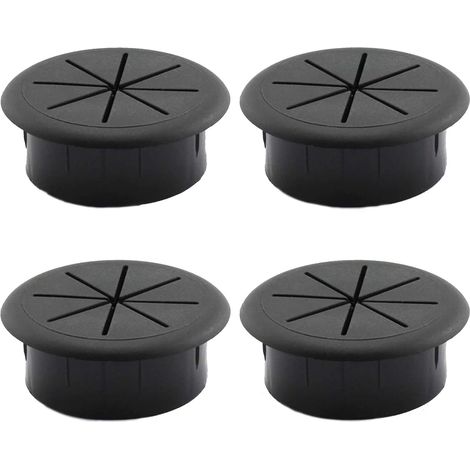4 pièces Couvercle de Filetage de Câble Table Passe-cable passage Bureau Table Ronds Cache-cable Pour les meubles de bureau table bureau d'ordinateur noir (1/5)