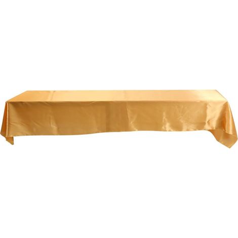 Tovaglia rettangolare 145x320 cm, antimacchia, ideale per banchetti, matrimoni e feste, colore oro. (1/5)