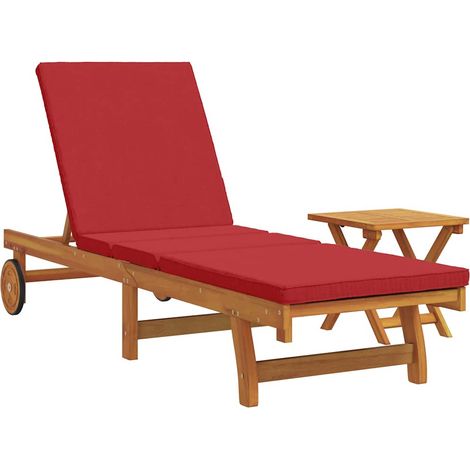 Maison Exclusive - Sonnenliege 1-Person 2 pcs Braun Massivholz Ak