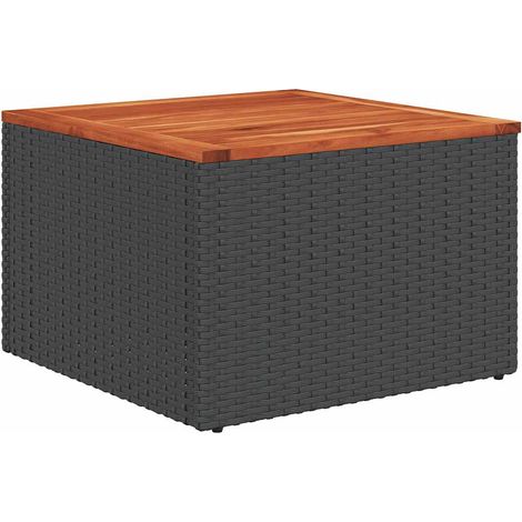 Maison Exclusive - Gartentisch Schwarz 55 x 55 x 37 cm Poly Ratta (1/5)