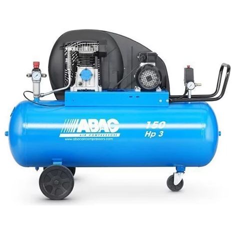 Abac – Compresseur mono-étagé 150L 3CV 10 bar 20,2 m3/h – Moteur à courroie – Débit d’air élevé – Conçu pour ateliers professionnels (1/3)