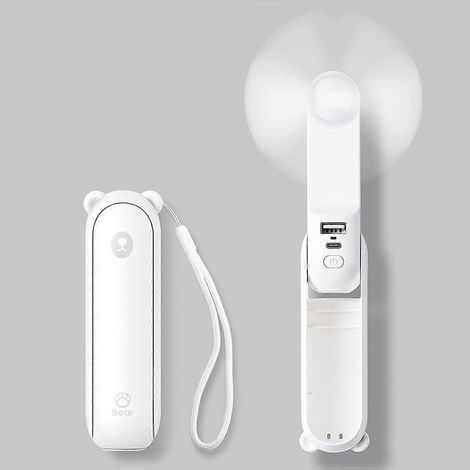 Mini ventilateur portable, ventilateur de poche 3 en 1, rechargeable par USB (1/4)