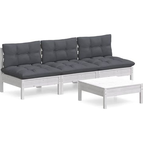 Maison Exclusive - 4-tlg. Garten-Lounge-Set mit Anthrazit Kissen (1/5)