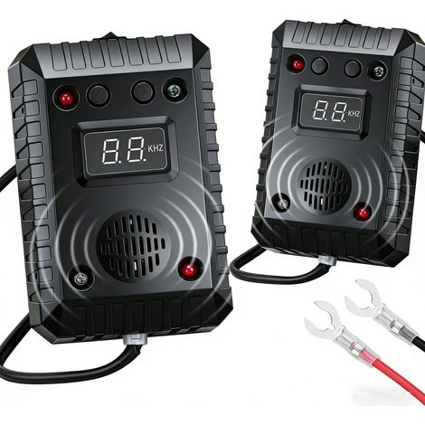 Répulsif Pour Fouines - Répulsif Ultrasonique 12 V Pour Voiture - Protection Du Compartiment Moteur - 2 Niveaux De Fréquence - Alimentation Triple (Batterie AA/USB-C/Prise Allume-Cigare) - 1 Pièce