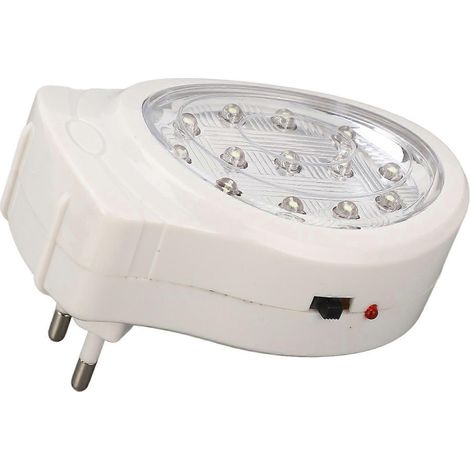 Lampe de secours LED 2W blanc froid, 2 niveaux d'économie d'énergie, rechargeable, à brancher en cas de panne de courant, AC11