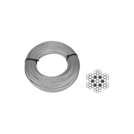 FUNE METALLICA IN ACCIAIO INOX  ROTOLINI ø mm.6 rotoli da mt.10 rottura Kg.2050