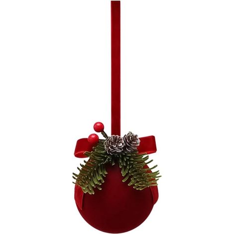 Clochette décorative – Décoration de Noël – Ornement pour sapin – Texture veloutée – Accroche pour sapin – Convient pour les couronnes, cheminées, fenêtres et décorations de fêtes – Boule de Noël (1/3)