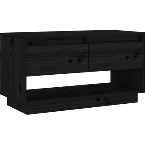 Mobile TV multimediale scaffale per televisione televisore buffet sala da pranzo soggiorno camera da letto 74 x 34 x 40 cm legno di pino massiccio nero 020026205